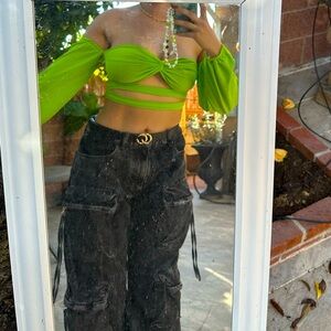 Green Cropped Top